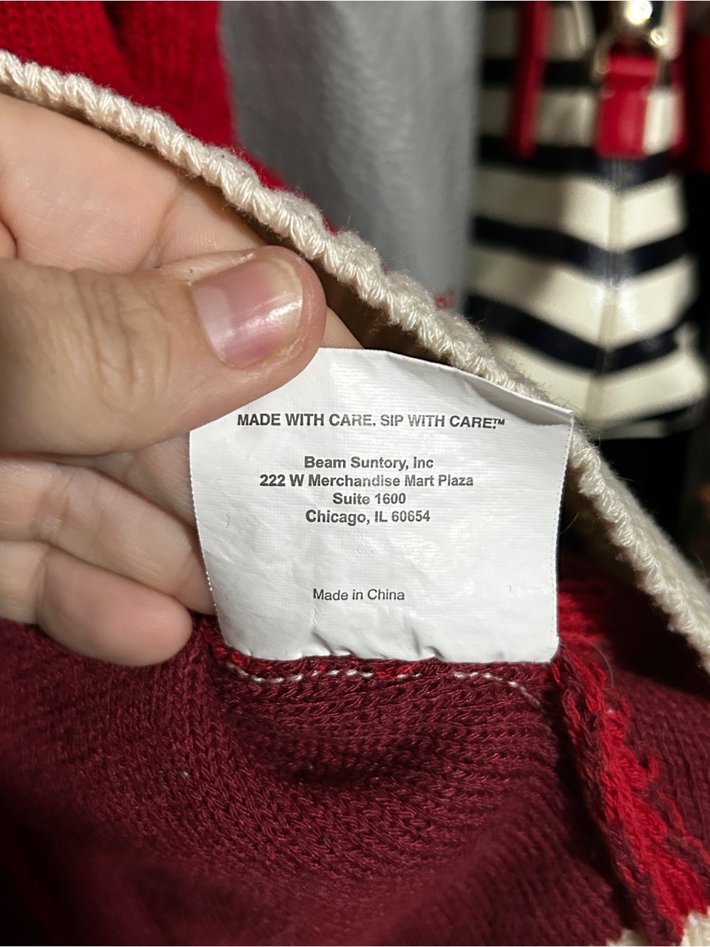 Maker's Mark Red Crewneck Sweater with Contrast Trim - Picture 5 of 6